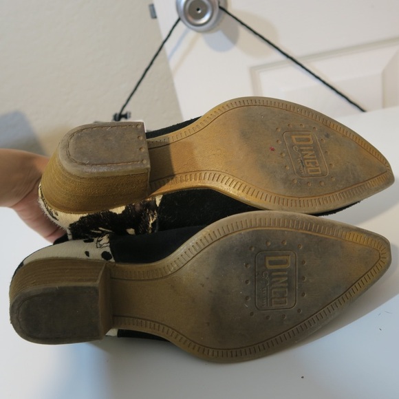 Dingo Buck the Rules Leather Ankle Boots Pieced Fur Suede Snip Toe Country Comfy - Picture 7 of 14